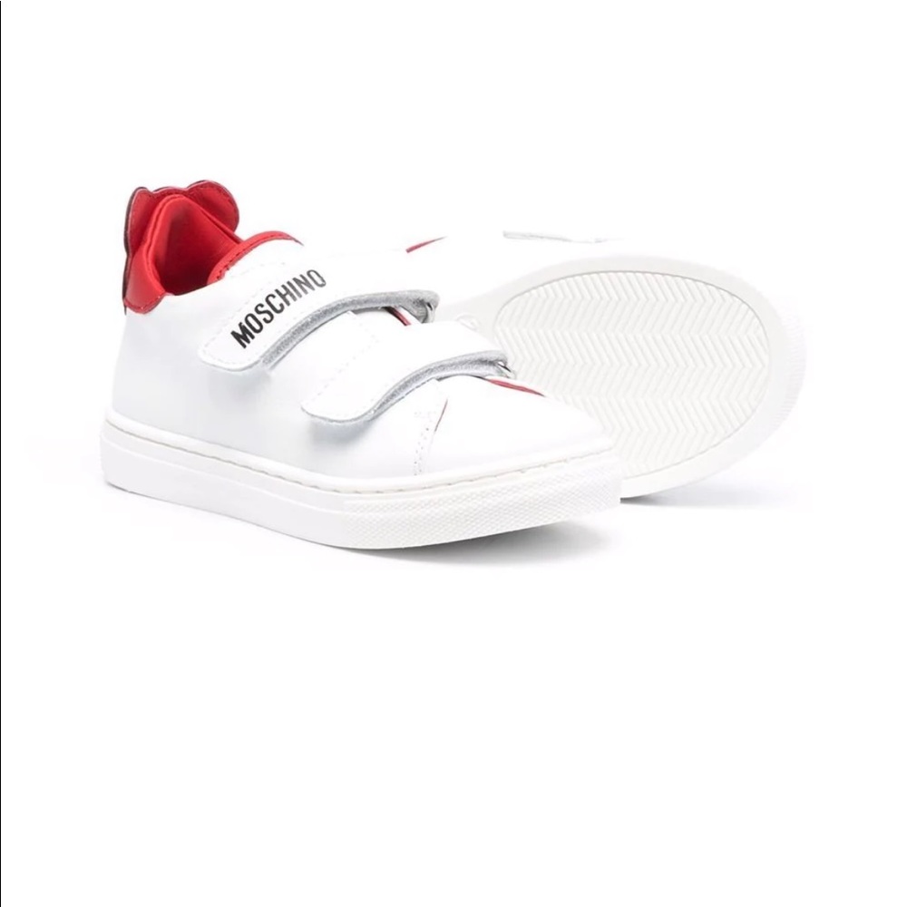 Moschino Boys Teddy Bear-motif Leather Sneakers Size 30EU/13 US
